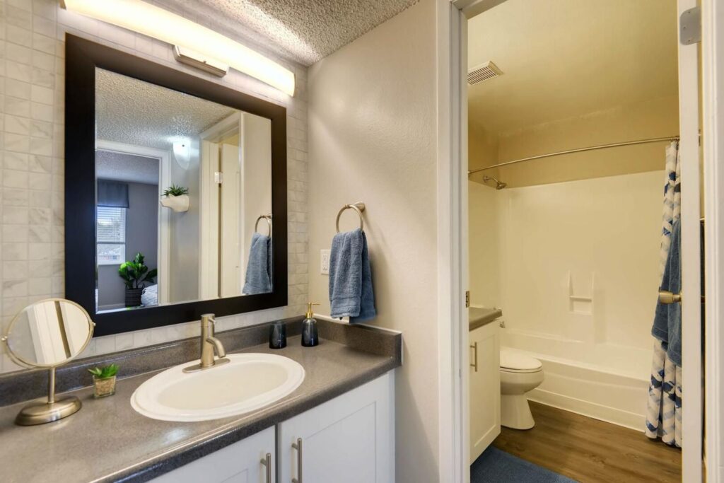 Bathroom with separate toilet and shower